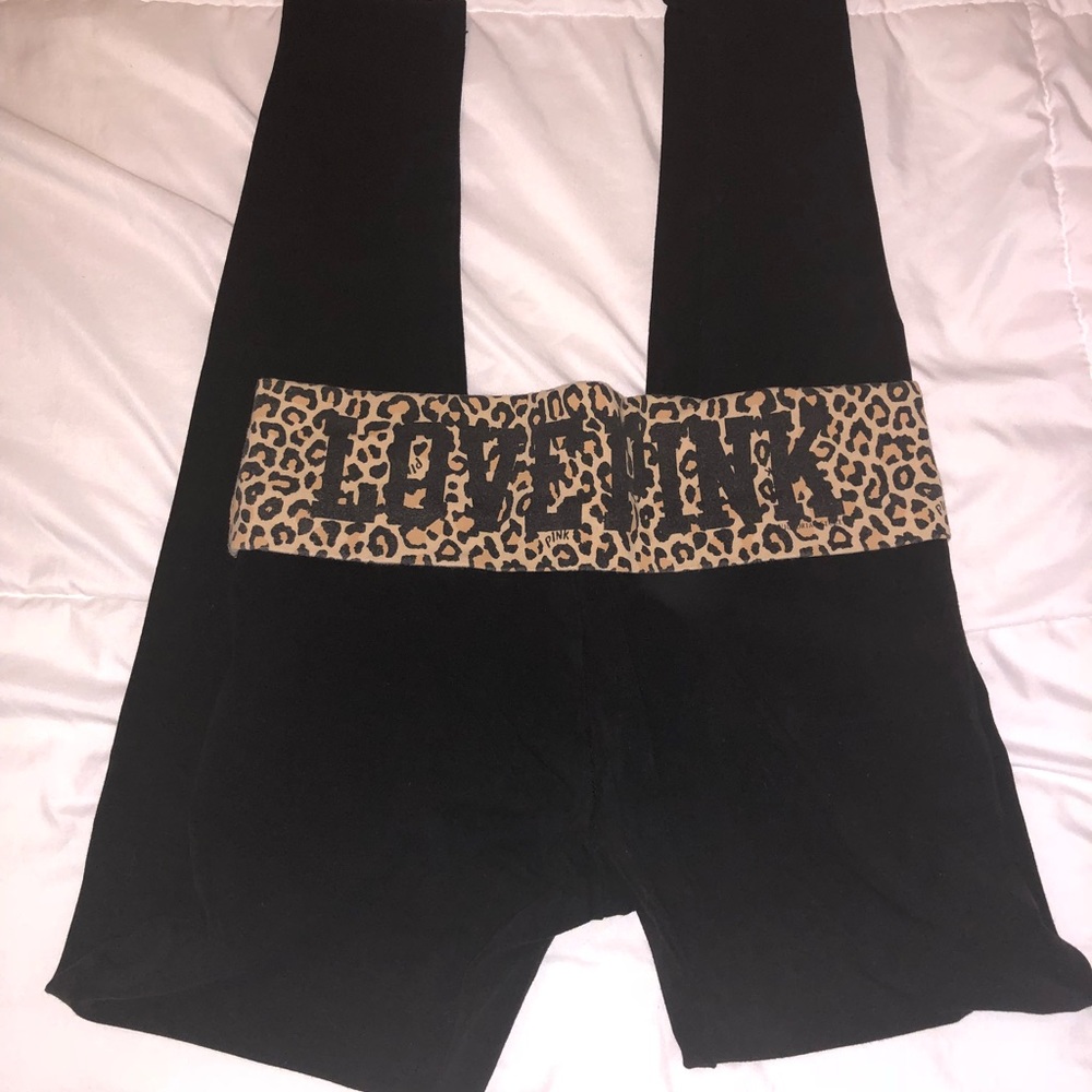 Black and leopard PINK leggings.